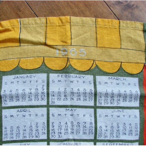 Vintage Vera Neumann 1965 Tea Towel Signed Vera Ladybug Mid Century Modern MCM - Picture 2 of 8